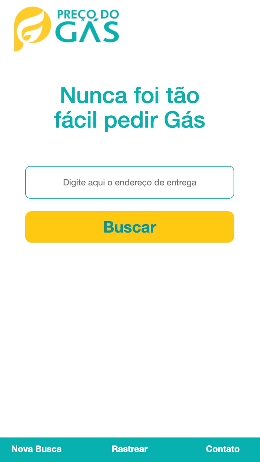 Aplicativo de Gás Preço do gás