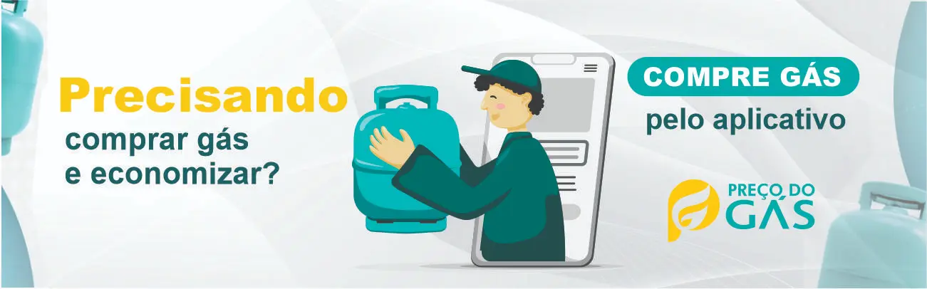 Gás de cozinha com entregador