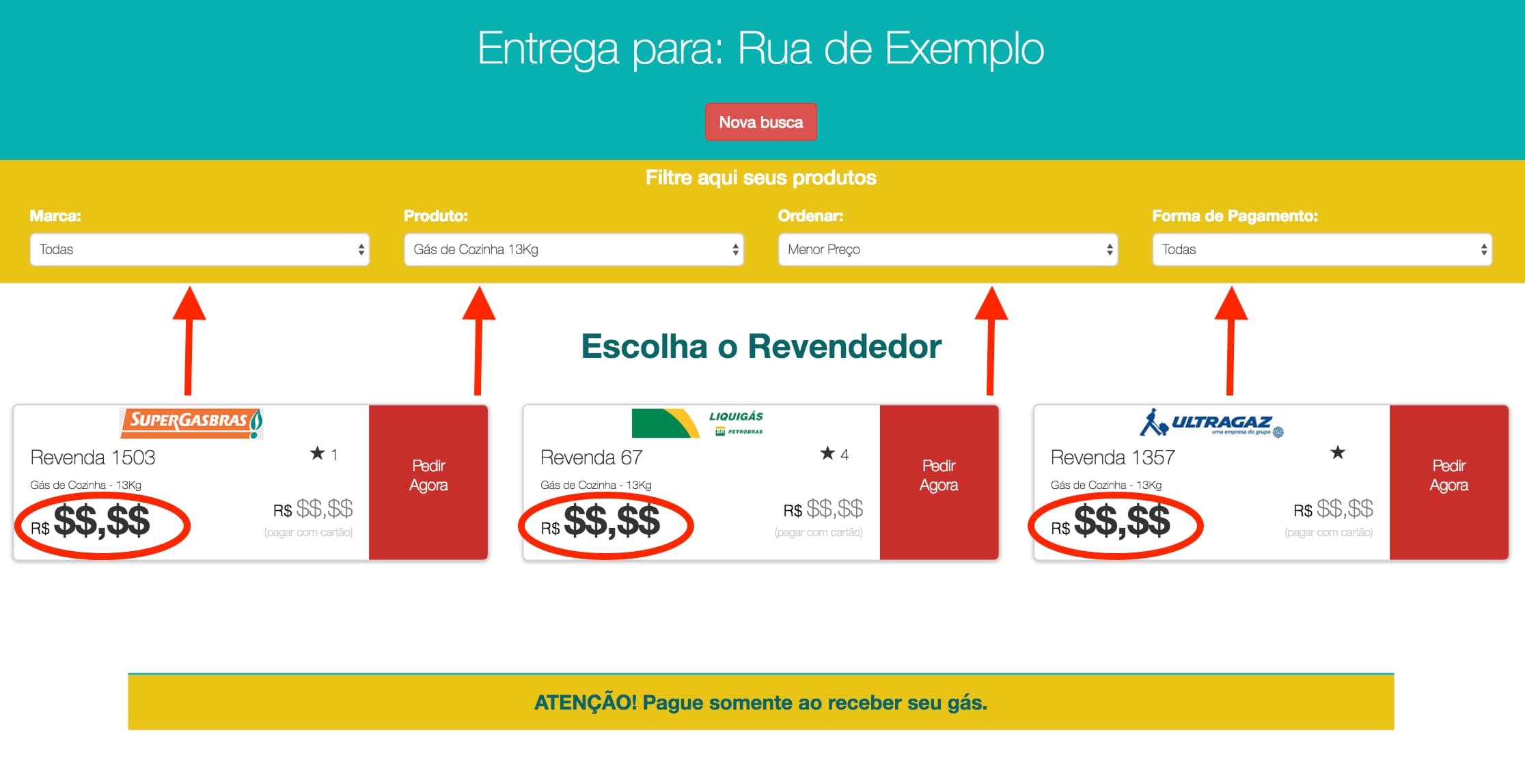 Chame Gás aplicativo